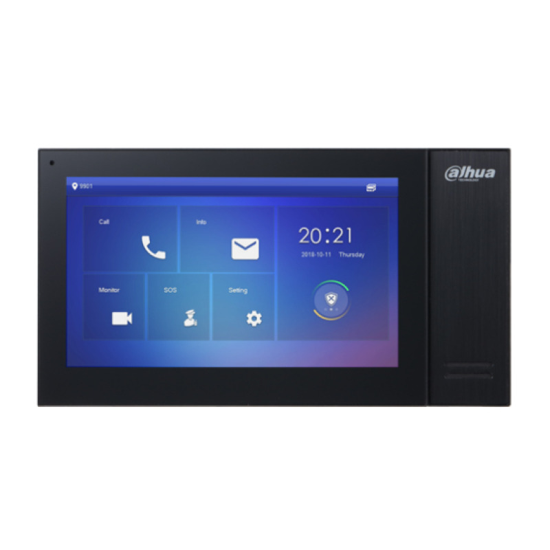 DAHUA VTH2421FB-P - Monitor IP Touch de 7 pulgadas/ Serie Pro/ Memoria de 8GB Embebida/ PoE Estandar/ Soporta Llamada en Grupo/ Ranura MicroSD/ 6&1 E&S de Alarmas/ Hasta 9 Monitores Adicionales/Soporta Dejar Videos y Mensajes de Texto/#EdificioInteligente