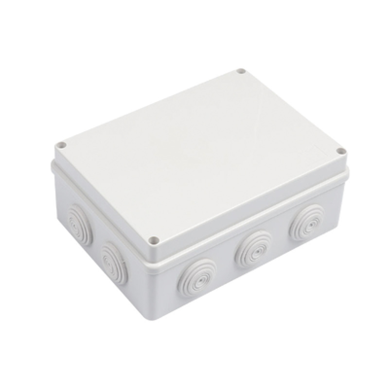 Caja DerivaciónConexión de Plástico 140 X 190 X 76 mm con 10 Glándulas de Goma Para Instalaciones Comerciales Residenciales e Industriales Incluye Tornillería para su Tapa Funciona También como Registro