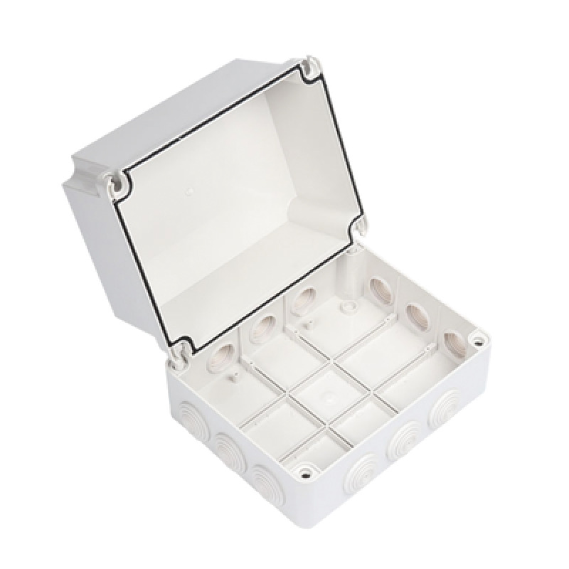 Caja DerivaciónConexión de Plástico 190 X 240 X 165 mm con 12 Glándulas de Goma Para Instalaciones Comerciales Residenciales e Industriales Incluye Tornillería para su Tapa Funciona También como Registro