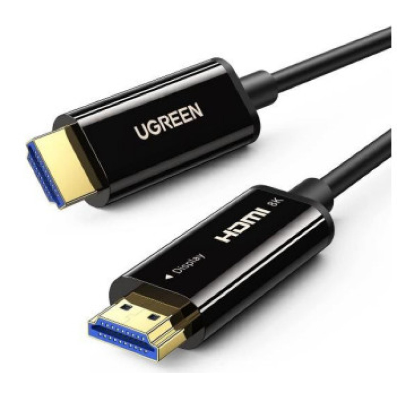 Cable HDMI de 10 Metros por Fibra Óptica 8K60Hz / Fibra de 4 núcleos  Cobre estañado de 7 núcleos / Compatible con HDMI 21 / Alta velocidad 18 Gbps / 3D / HDR / Caja de Aleacion Zinc / Premium