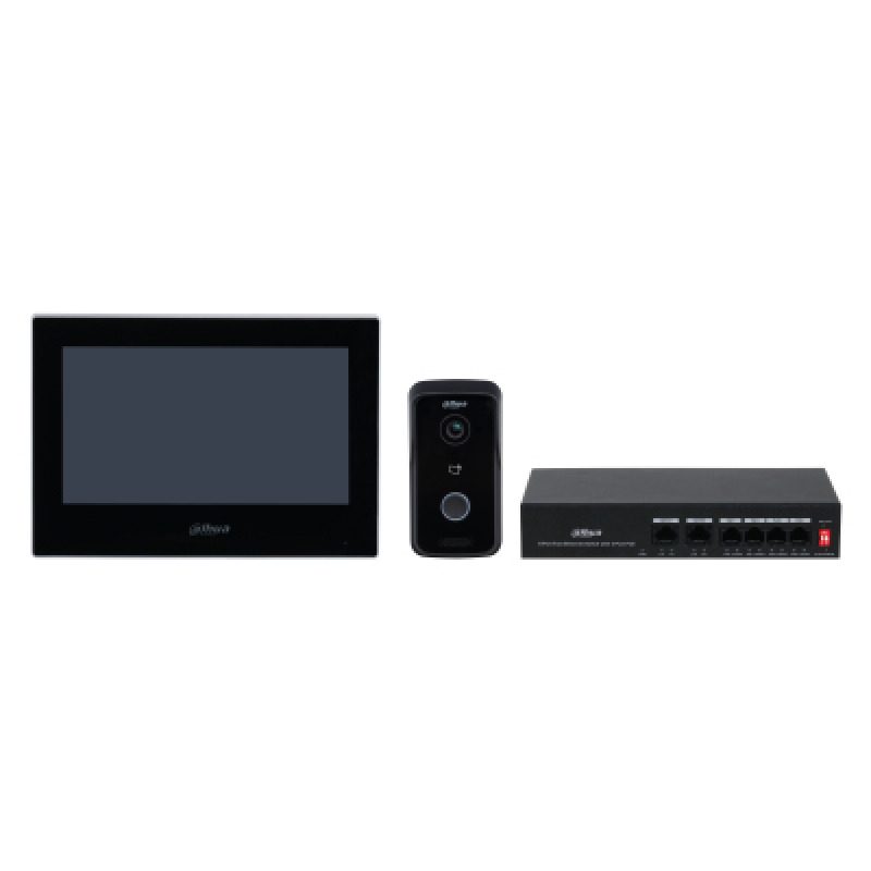 DAHUA KTP03 - Kit de Videportero IP/ Monitor de 7 Pulgadas. Frente de Calle y Switch PoE/ 6&1 E&S de Alarma/ Frente de Calle IP65/ IR/ Apertura Remota/ Controla 2 Puertas/ Switch de 4 Puertos PoE 10/100/ 2 Puertos Uplink/ #LoNuevo image 3