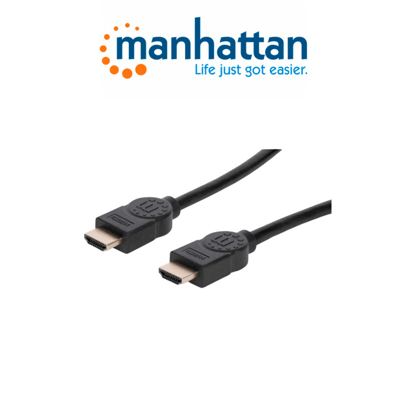 MANHATTAN 355353 - Cable HDMI de Alta Velocidad con Canal Ethernet, Versión Premium / 4K@60Hz UHD, HEC, ARC, 3D / ancho de banda de 18 Gbps / HDMI Macho a Macho, Blindado /3.0 m (3 ft.) / Negro image 3