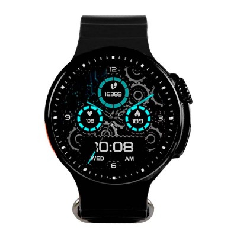 RELOJ INTELIGENTE SMARTWATCH CON PANTALLA REDONDA AMOLED DE 1.43 PULGADAS PERFECT CHOICE AMBER - NEGRO