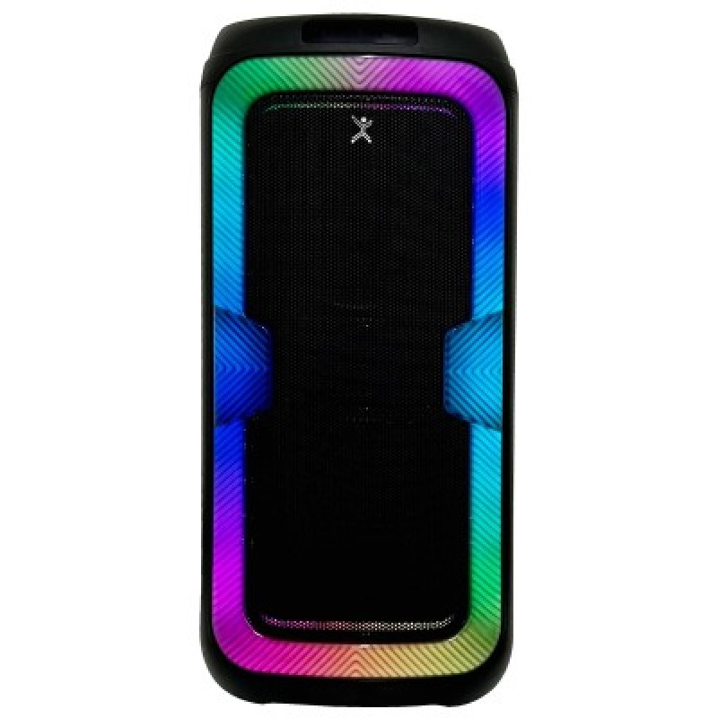 BOCINA INALAMBRICA BLUETOOTH PORTATIL RECARGABLE LUZ RGB CON MICROFONO / CONTROL REMOTO FUNCION TWS DUAL 8 PULGADAS PERFECT CHOICE JOY - NEGRO image 2