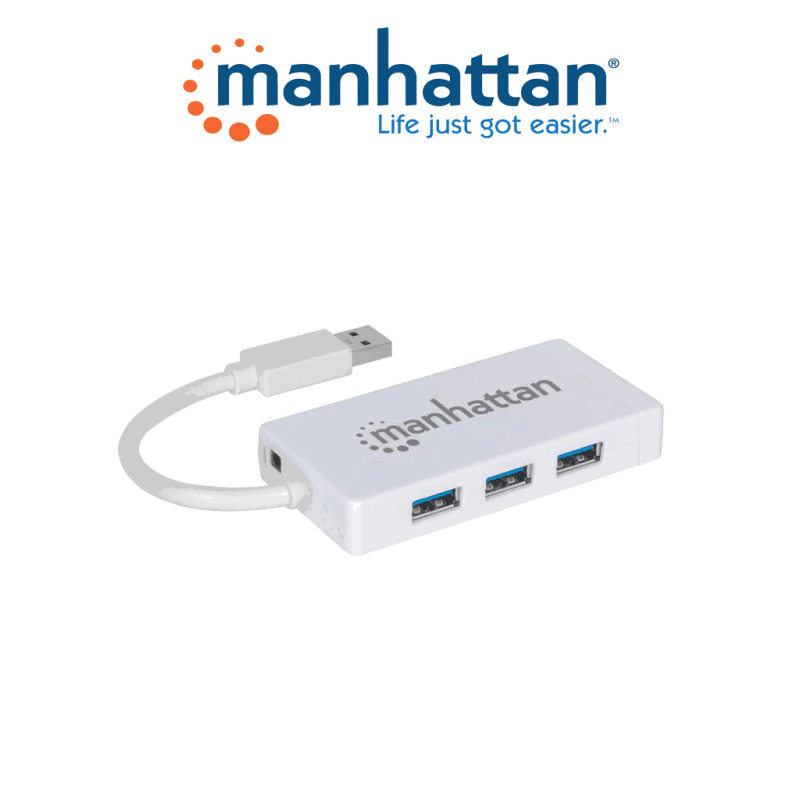 MANHATTAN 507578 - HUB USB 3.0 / 3 puertos / Adaptador Gigabit Ethernet / 5Gbps / Un puerto 10/100/1000 Mbps para UltraBook™ y Macbook® image 3