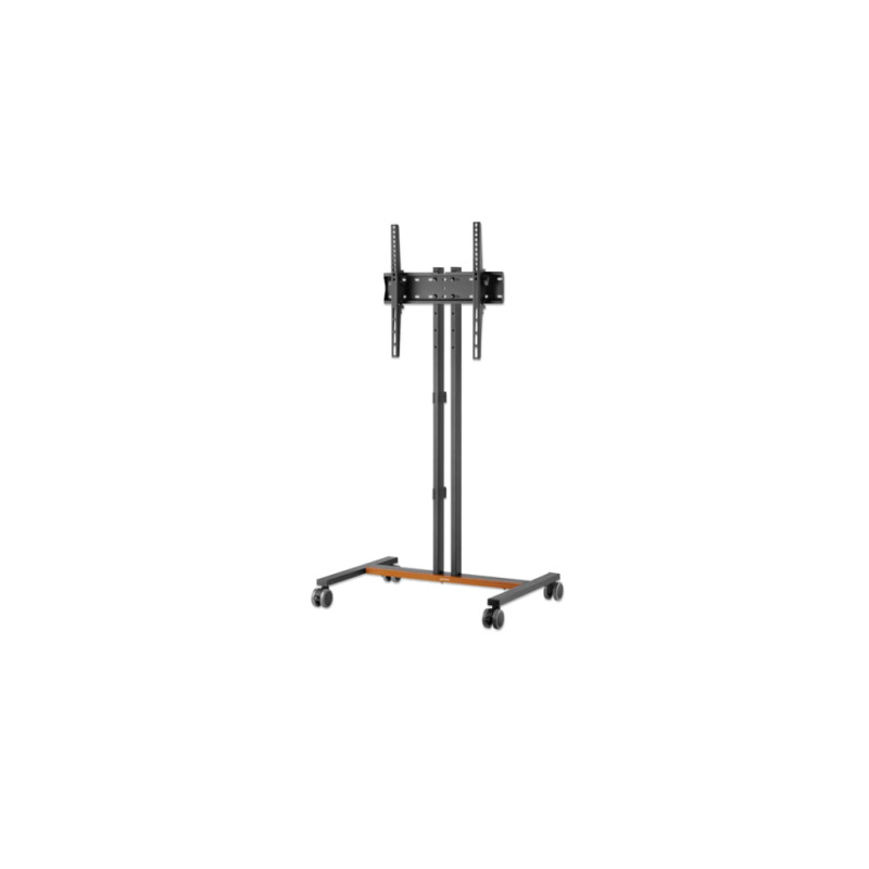 MANHATTAN 462068 - Soporte compacto para TV con ruedas Soporta un televisor de 34" a 55" de hasta 35 kg (77 lbs.), +/-10° de inclinación, diseño que ahorra espacio, negro/café image 2