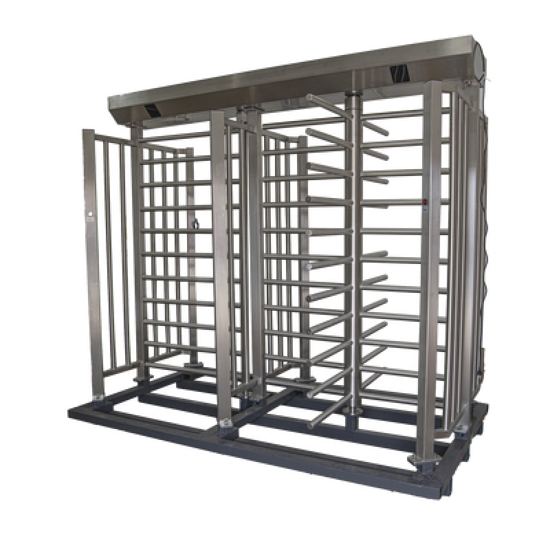 Torniquete De Paso Doble de Cuerpo Completo con Puerta Lateral y Rehilete de Acceso / Fabricado en Acero Inoxidable Grado 304 /