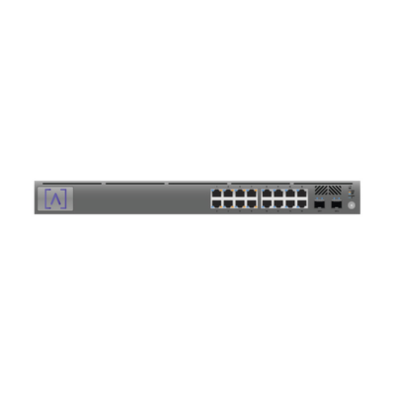 Switch Gigabit PoE Administrable / 16 puertos 10/100/1000 Mbps  2 Puertos SFP Uplink / Presupuesto PoE hasta 120W / Administración Gratuita en la Nube