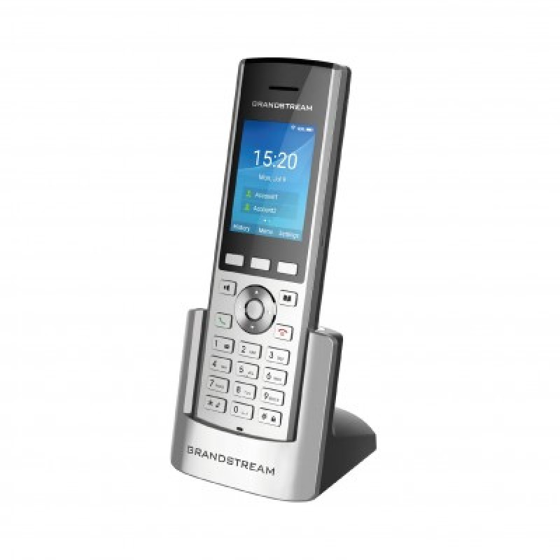 TELEFONO IP WIFI GRANDSTREAM WP810/2 CUENTAS SIP 2 LINEAS PANTALLA A COLOR BOTON PUSH TO TALK CONECTOR MICRO USB 3.5 MM PLATA image 3