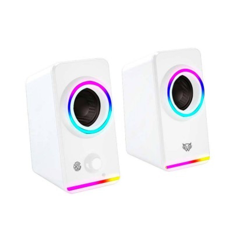 BOCINA GAMER BALAM RUSH GLIMM STYLEB G565 / ALAMBRICA USB / 3.5 MM / CONEXION BT - AUX / SONIDO ESTEREO / 10 W / ILUMINACION LED / BLANCO / BR-937009