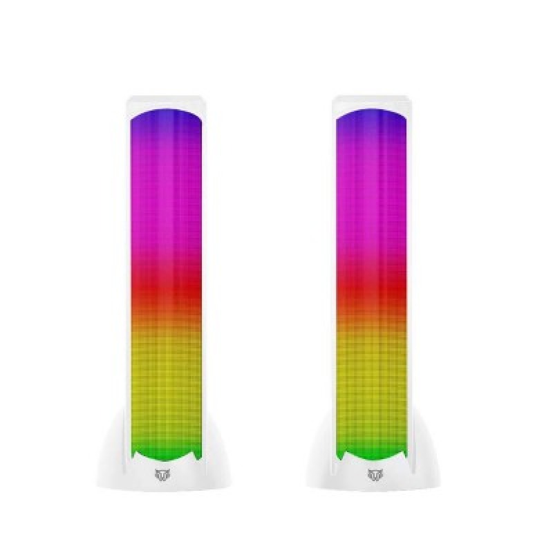 BOCINA GAMER BALAM RUSH GLIMM TOWER BG575 / ALAMBRICA USB / BLUETOOTH  CONEXIÓN 3.5 MM / SONIDO ESTEREO / 10 W / ILUMINACION LED / BLANCO / BR-936989