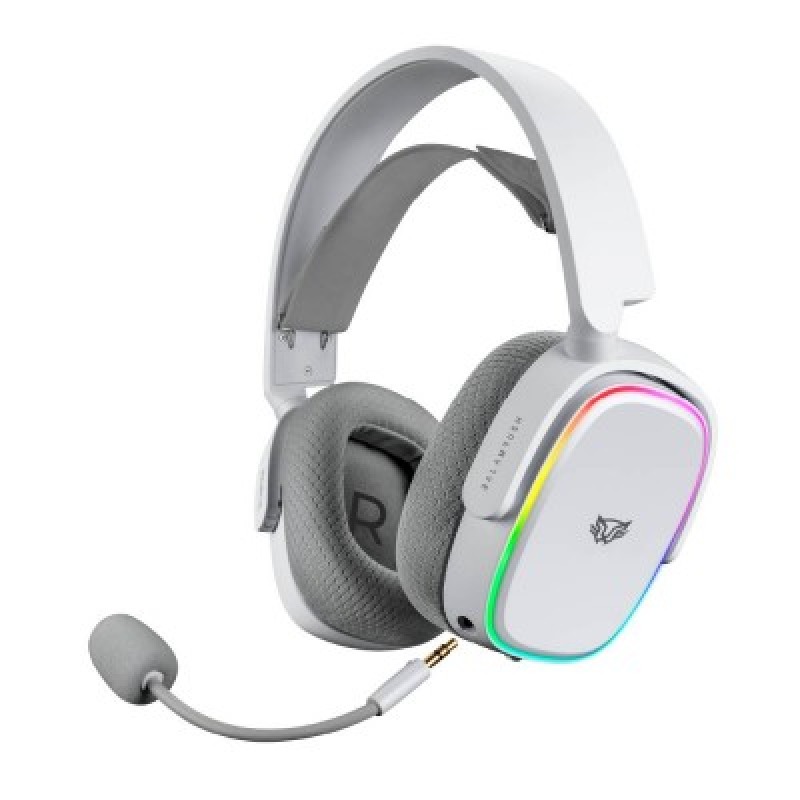 AUDIFONOS GAMER BALAM RUSH AEON HS999 / ALAMBRICA - BLUETOOTH / MICRFONO DESMONTABLE / CABLE 1.8 M / RGB / BATERIA 26 H / WINDOWS, MAC, ANDROID, XBOX, SWITCH , PS4, PS5 NO BT/ BLANCO / BR-936941