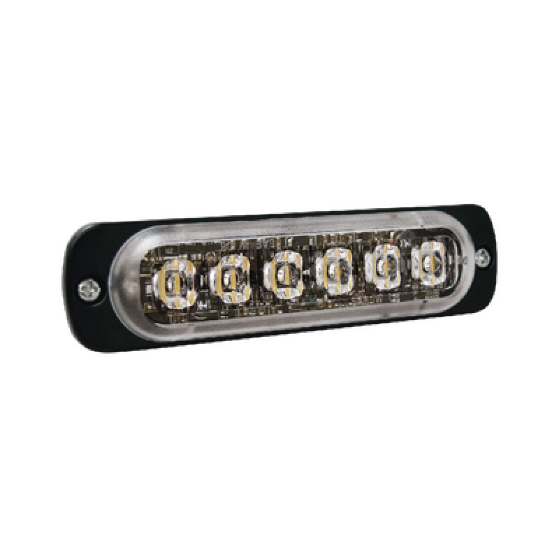 Luz Auxiliar de 6 LED Azul Bisel Negro Lente Transparente