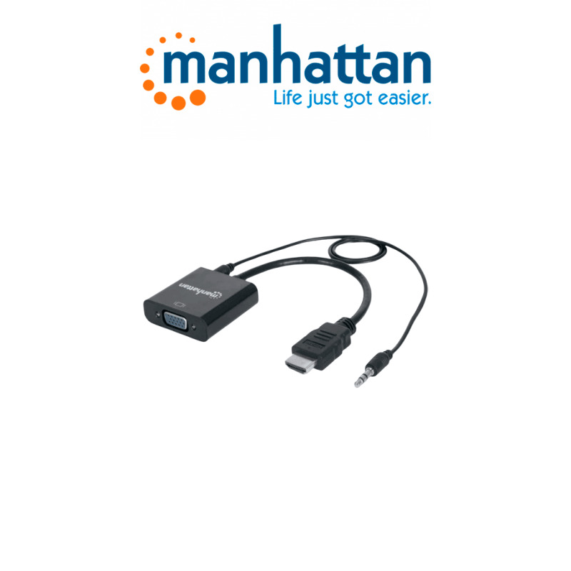 MANHATTAN 151559 - Convertidor HDMI a VGA / HDMI macho a VGA hembra / Con audio / Color negro  image 3