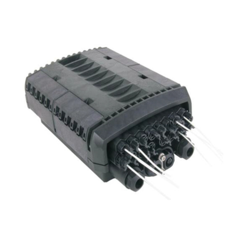 Caja de Distribución de Fibra Óptica para 24 Empalmes con 16 Acopladores SC/APC Enterrado Directo IP68 Splitter 1x8 Incluido con Conectores SC/APC