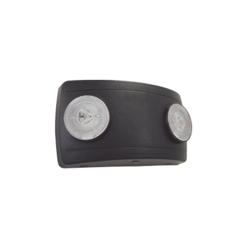 Luz de Emergencia Dual LED ultra compacta/150 lúmenes/Luz fría/Batería de Respaldo Incluida/Botón de test / Color Negro