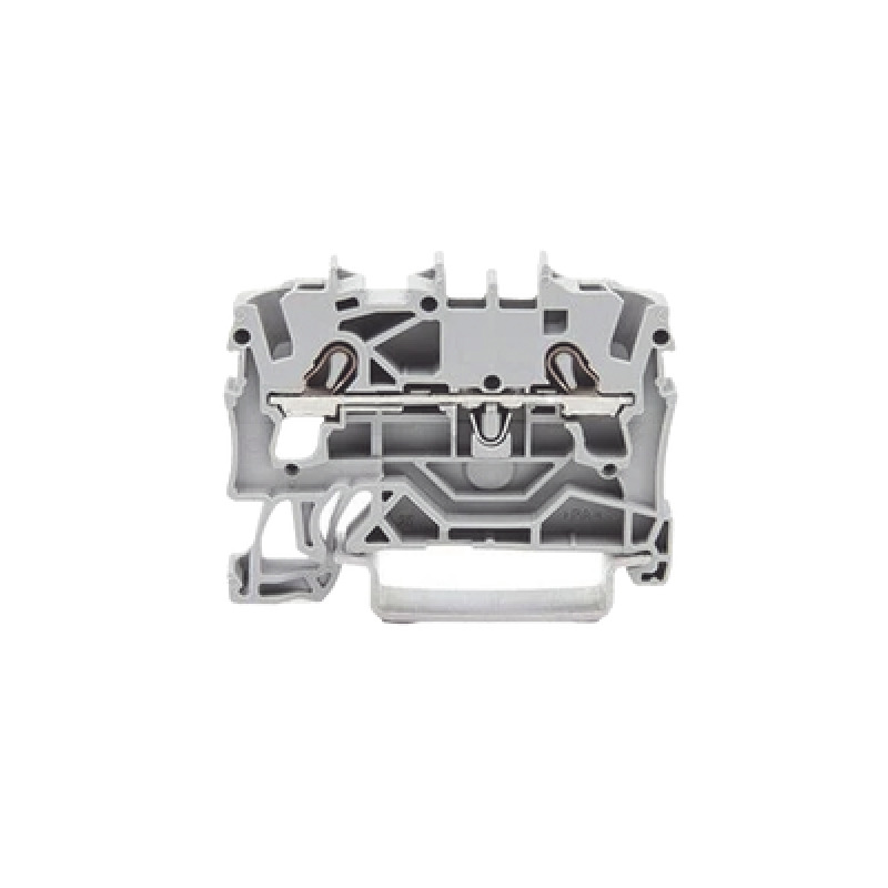 Borna de paso para 2 conductores 25 mm Apropiado para aplicaciones Ex e II Marcaje lateral y central para carril DIN 35 x 15 y 35 x 75 Pushin CAGE CLAMP 250 mm gris image 2