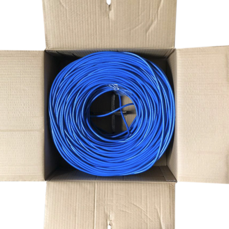 BOBINA UTP X-MEDIA XM-C6BC-1KBU CAT 6 DE 305MTS 24AWG DE COBRE COLOR AZUL EIA/TIA ETL Verified