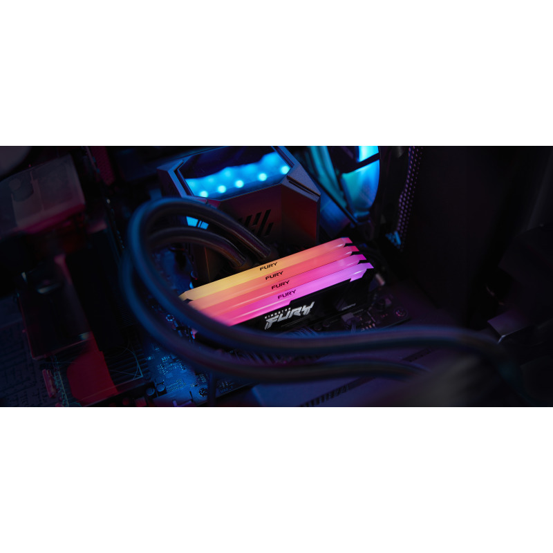 MEMORIA RAM KINGSTON DIMM DDR4 16GB 3200MT/S FURY BEAST BLACK XMP RGB CL16 288PIN 1.35V C/DISIPADOR DE CALOR P/PC/GAMER/ALTO RENDIMIENTO (KF432C16BB2A/16) image 4