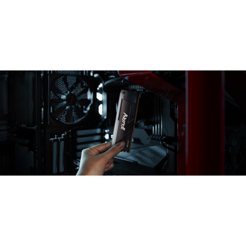 MEMORIA RAM KINGSTON DIMM DDR4 16GB 3200MT/S FURY BEAST BLACK XMP RGB CL16 288PIN 1.35V C/DISIPADOR DE CALOR P/PC/GAMER/ALTO RENDIMIENTO (KF432C16BB2A/16) image 8