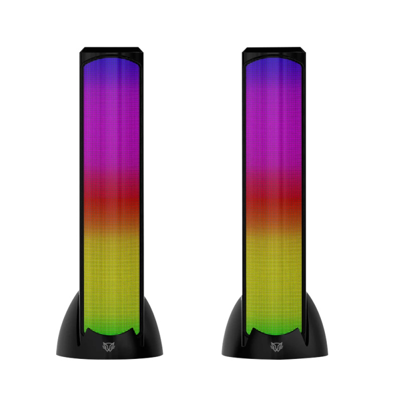 BOCINA GAMER BALAM RUSH GLIMM TOWER BG575 / ALAMBRICA USB / BLUETOOTH  CONEXIÓN 3.5 MM / SONIDO ESTEREO / 10 W / ILUMINACION LED / NEGRO / BR-936972