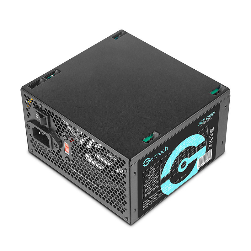 FUENTE DE PODER GETTTECH (GFS-60020-01) 600W, ESTANDAR, VENTILADOR 120MM, ENTRADA AC DE 50/60 HZ