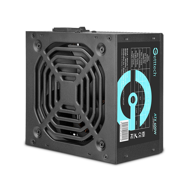 FUENTE DE PODER GETTTECH (GFS-60020-01) 600W, ESTANDAR, VENTILADOR 120MM, ENTRADA AC DE 50/60 HZ image 7