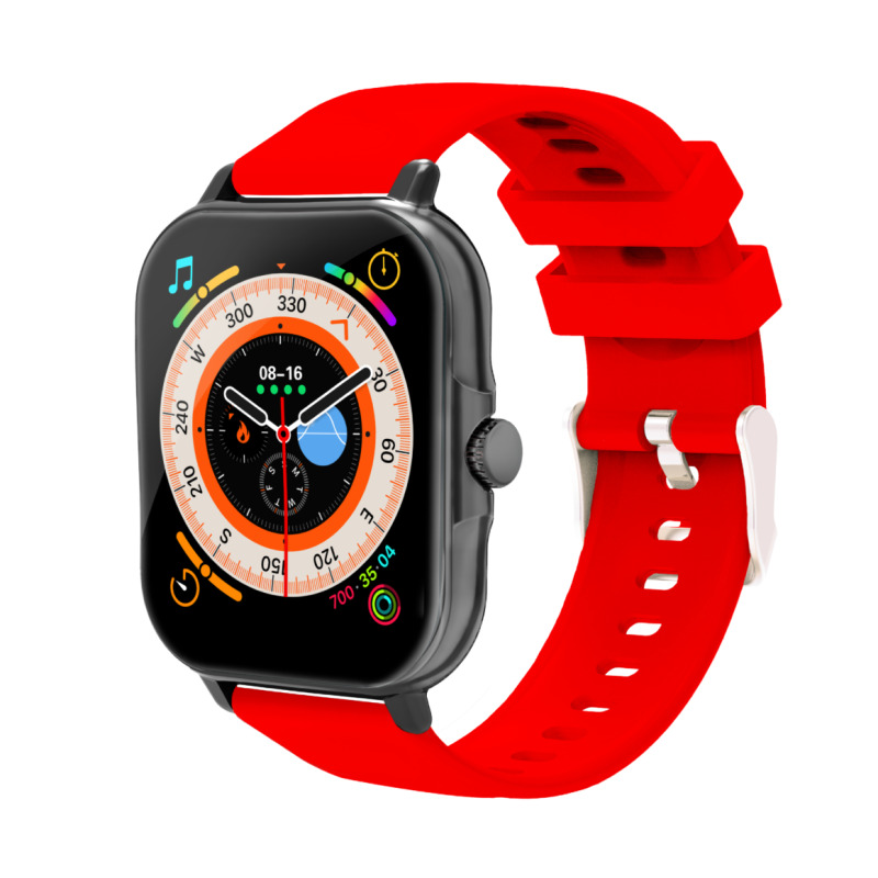 SMARTWATCH NECNON (NBSW2125SI) NEG-ROJ 1.81",IP67,BT,MEDICION O2,PRESION,FREC. CARDIACA,BAT 160MAH