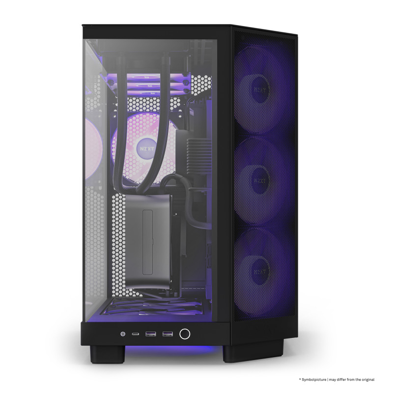 GABINETE NZXT H6 FLOW RGB/ VIDRIO TEMPLADO /NEGRO / ATX, MICRO-ATX, MINI-ITX/ MID TOWER / GAMER image 3