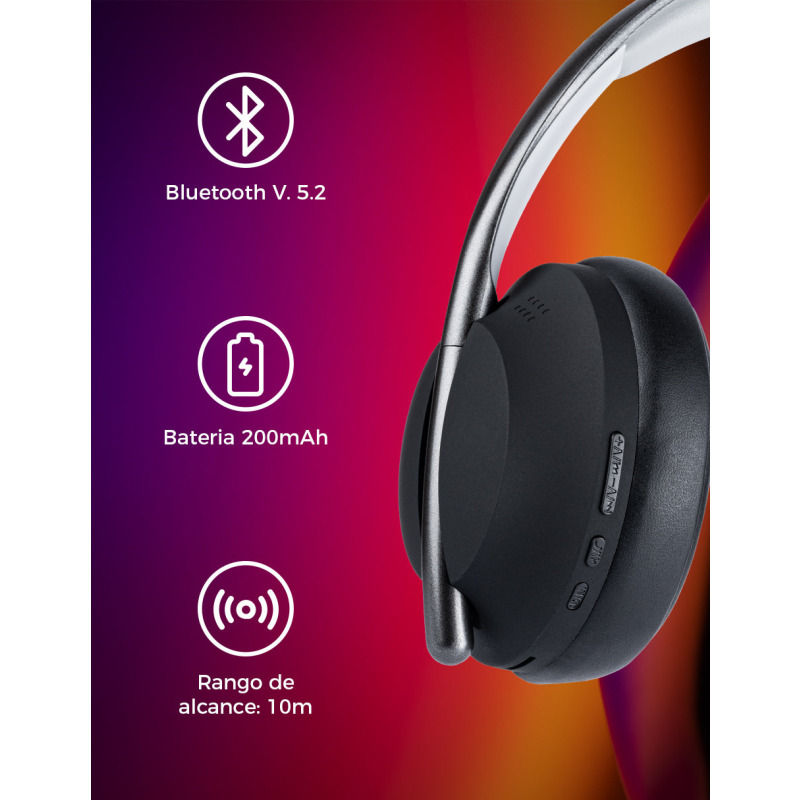 AUDIFONOS TECHZONE TZDJ01 ULTRA BASS BLUETOOTH 5.2 MICROFONO INTEGRADO COLOR NEGRO image 6