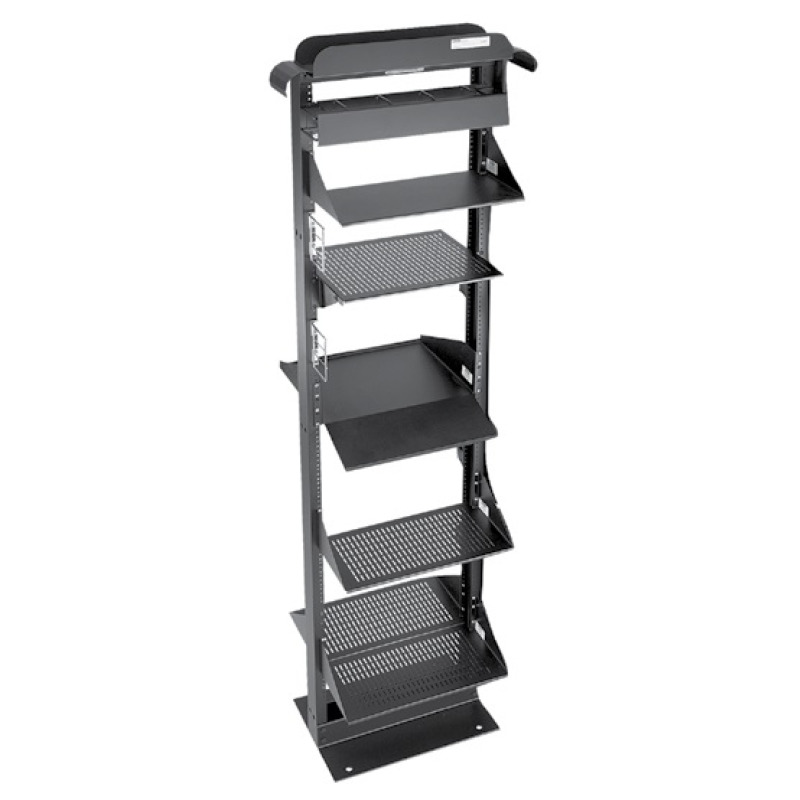 Rack de Dos Postes Estándar de 19 in Rieles Numerados y Roscados 1224 Fabricado en Aluminio 45 Unidades de Rack Color Negro image 5