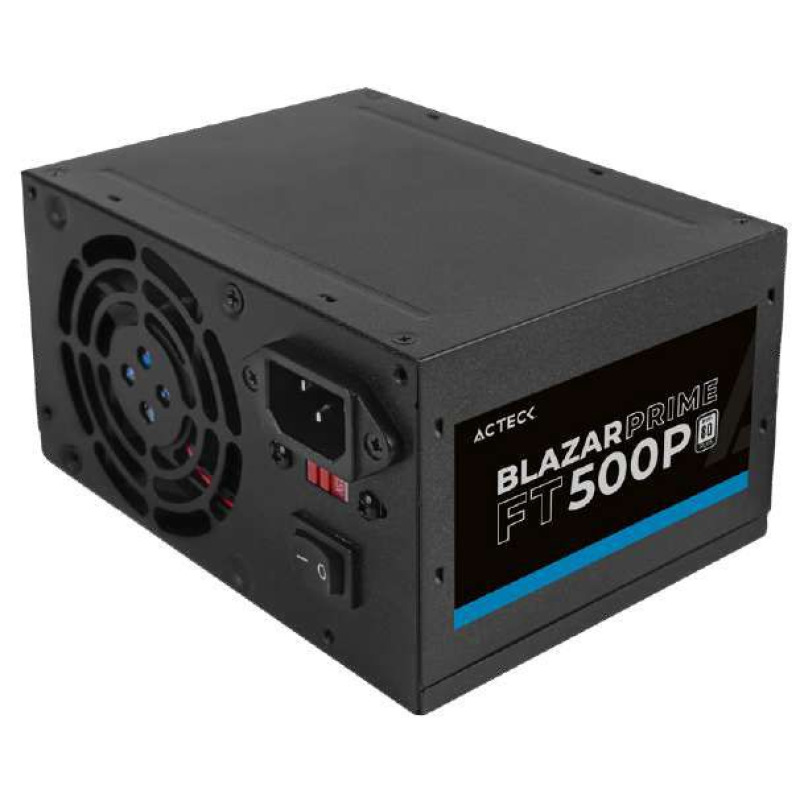 FUENTE DE PODER ACTECK BLAZAR PRIME FT500P / ATX / 500 W / NO MODULAR / VENTILADOR 80 MM / 1 AÑOS DE GARANTIA / NEGRO / AC-938143