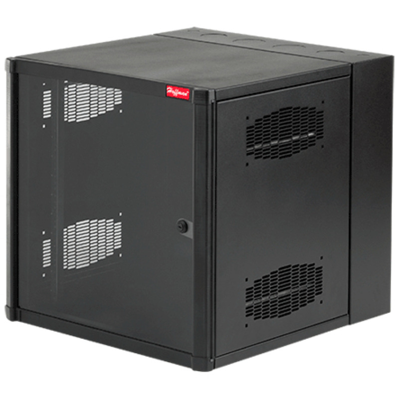 Gabinete AccessPlus de Montaje en Pared de 19in Rieles Numerados y Roscados 1032 Puerta con Ventana de Seguridad 600 mm de Ancho 637 mm de Profundidad 19 UR Color Negro