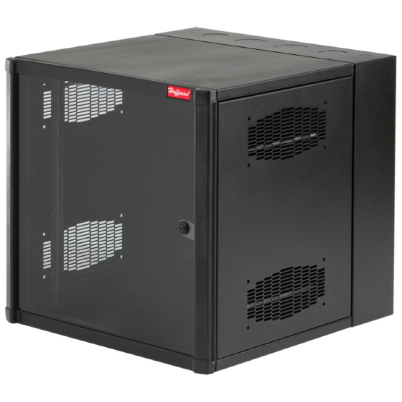 Gabinete AccessPlus de Montaje en Pared de 19in Rieles Numerados y Roscados 1032 Puerta con Ventana de Seguridad 600 mm de Ancho 762 mm de Profundidad 19 UR Color Negro
