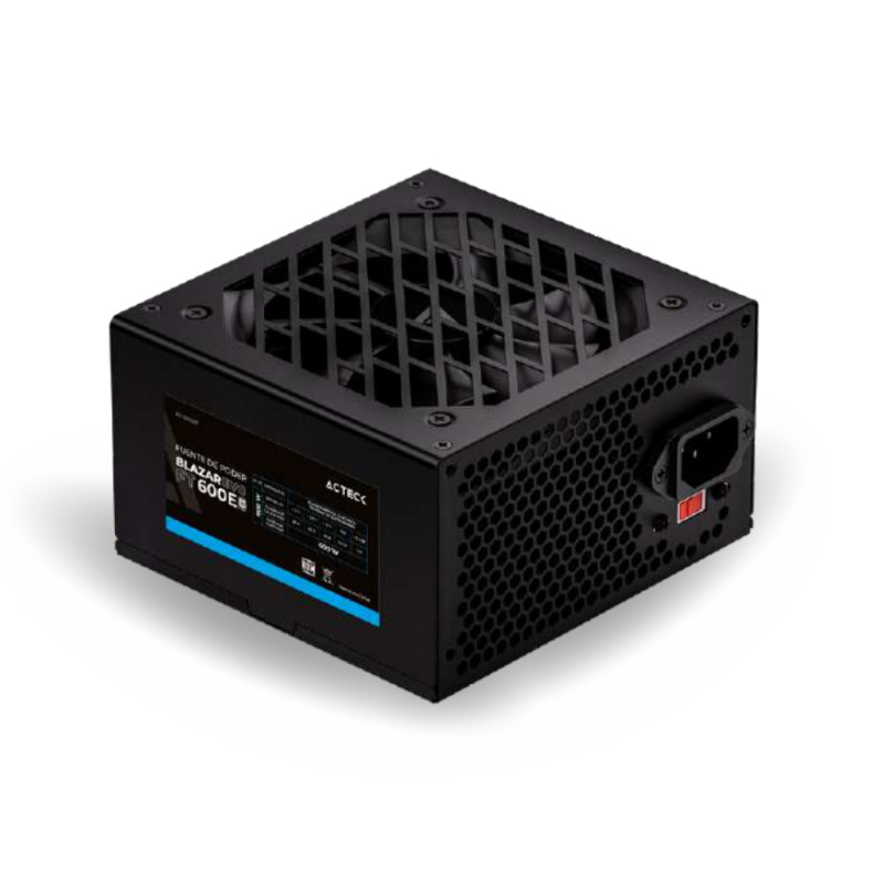 FUENTE DE PODER ACTECK BLAZAR EVO FT600E / ATX / 600 W / NO MODULAR / VENTILADOR 120 MM / NEGRO / ES-05003E