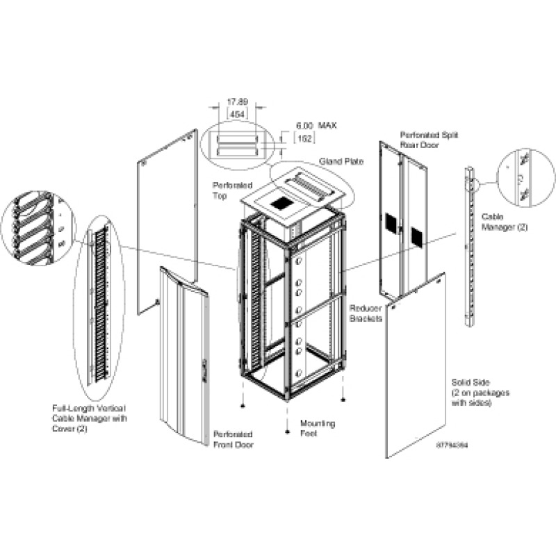 Gabinete de Telecomunicaciones ProLine ConnecTek 800 mm de Ancho 1100 mm de Profundidad 42 UR Color Negro image 5