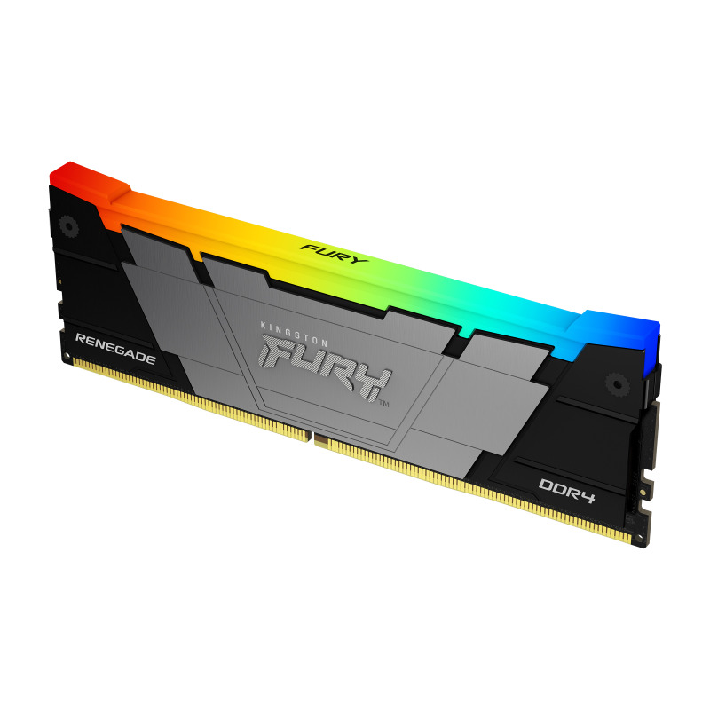 MEMORIA RAM KINGSTON DIMM DDR4 8GB 3200MT/S FURY RENEGADE BLACK XMP RGB CL16 288PIN 1.35V C/DISIPADOR DE CALOR P/PC/GAMER/ALTO RENDIMIENTO (KF432C16RB2A/8)