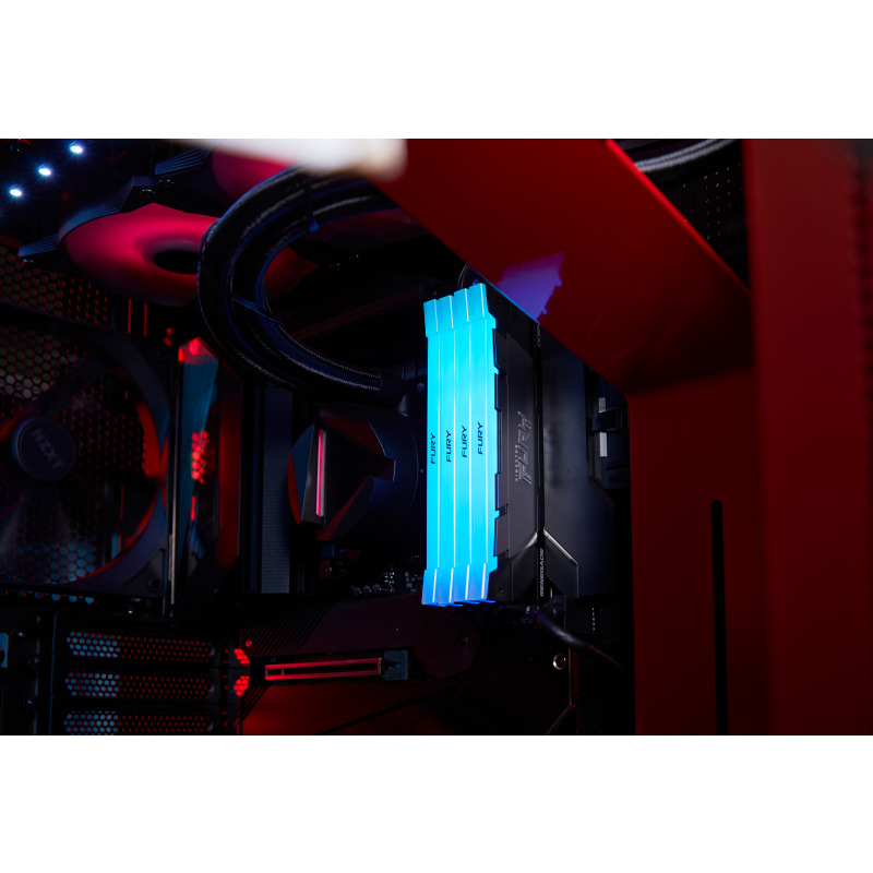 MEMORIA RAM KINGSTON DIMM DDR4 8GB 3200MT/S FURY RENEGADE BLACK XMP RGB CL16 288PIN 1.35V C/DISIPADOR DE CALOR P/PC/GAMER/ALTO RENDIMIENTO (KF432C16RB2A/8) image 9