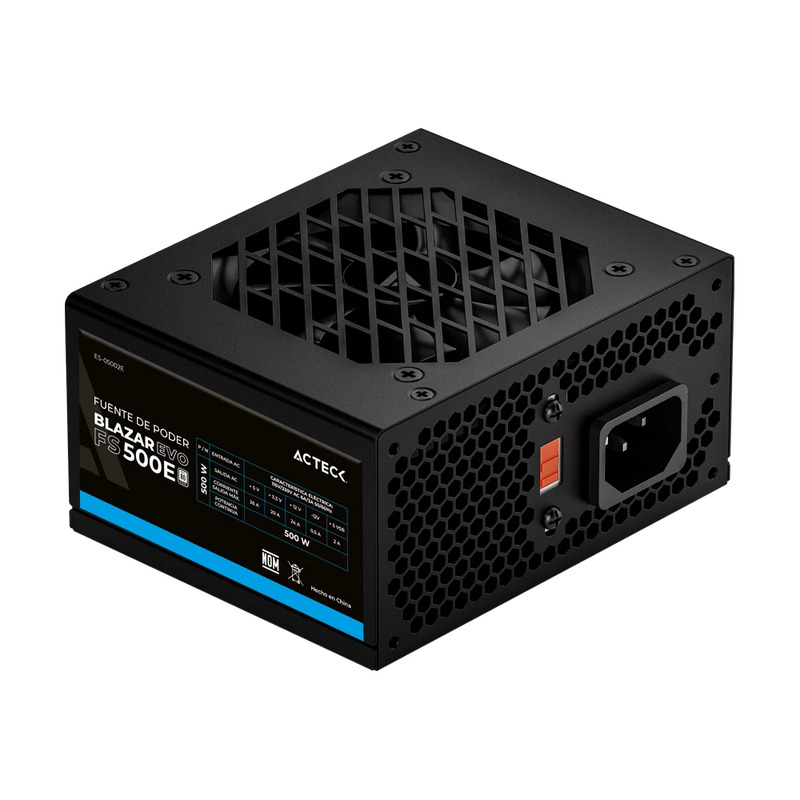 FUENTE DE PODER ACTECK BLAZAR EVO FS500E / ATX / SFX / 500 W /SLIM / NO MODULAR / VENTILADOR 80 MM / NEGRO / ES-05002E image 4