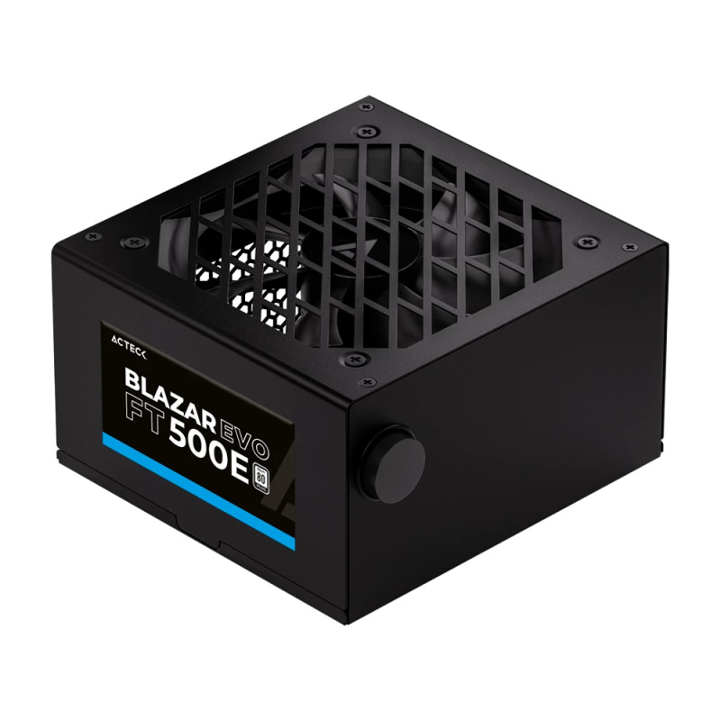 FUENTE DE PODER ACTECK BLAZAR EVO FT500E / ATX / 500 W / NO MODULAR / VENTILADOR 120 MM / SWITCH DE VOLTAJE / NEGRO / ES-05001E