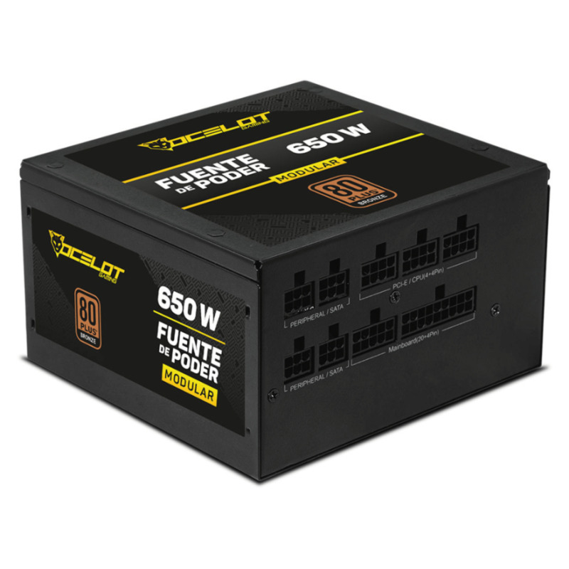 FUENTE DE PODER OCELOT GAMING - TIPO ATX 850W MODULAR CERTIFICACION 80 GOLD