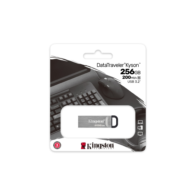 MEMORIA FLASH USB KINGSTON DATA TRAVELER KYSON 256GB GEN 1 3.2 TIPO A METALICA (DTKN/256GB) image 4