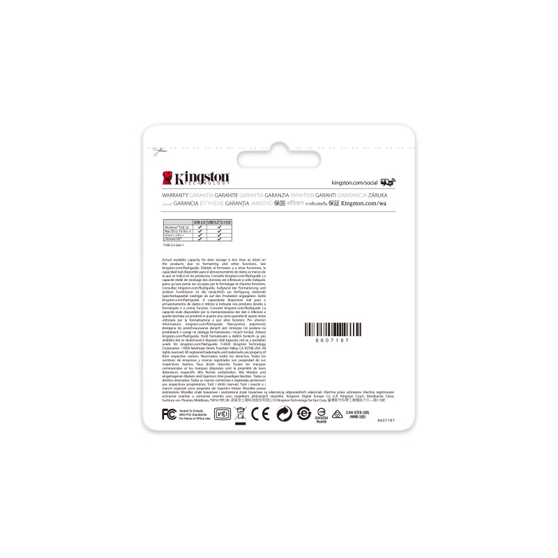 MEMORIA FLASH USB KINGSTON DATA TRAVELER KYSON 256GB GEN 1 3.2 TIPO A METALICA (DTKN/256GB) image 5
