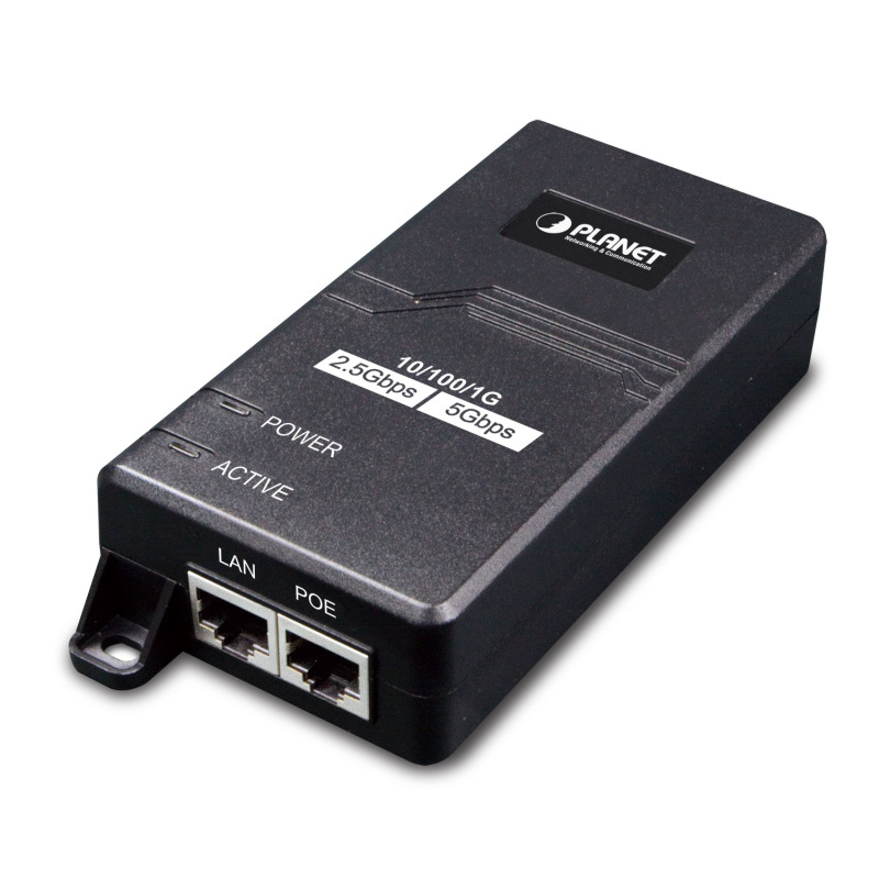 Inyector PoE 8023 af/at Hasta 30 W con Puertos de 10/100/1000Mbps/ 25 Gbps/5 Gbps