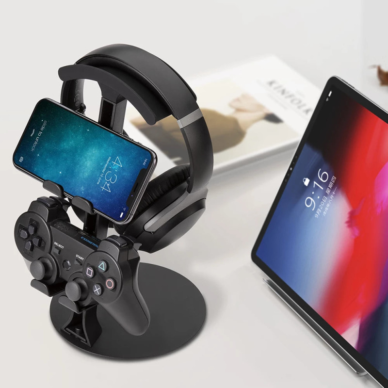 SOPORTE ACTECK VAULT STATION BD414 / BASE PARA DIADEMA Y CONTROL / SILICON / ANTIDESLIZANTE / AJUSTABLE / NEGRO / AC-936590 image 6