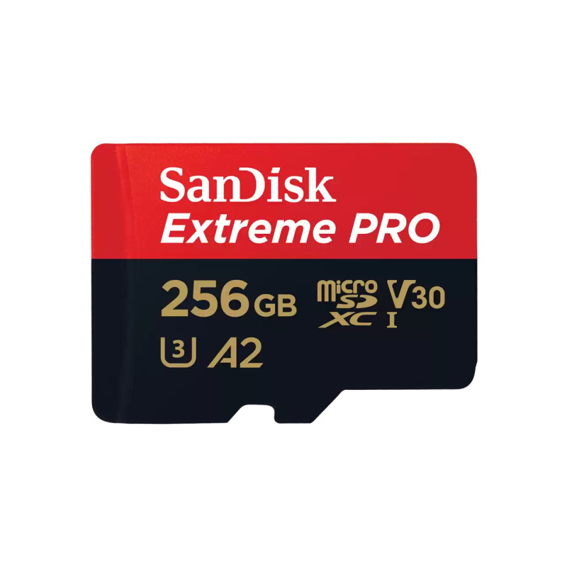 MEMORIA SANDISK MICRO SDXC 256GB EXTREME PRO 200MB/S 4K CLASE 10 A2 V30 C/ADAPTADOR SDSQXCD-256G-GN6MA