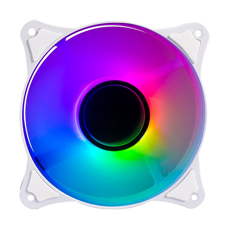 VENTILADOR DE AIRE BALAM RUSH  EOLOX BLAZE EX90KW / 3 PZ / FLUJO DE AIRE 35.37 CFM / SILENCIOSO  22.5 D B / 1200 RPM / 3 PINES MACHO Y HEMBRA / AURA RGB / BLANCO / BR-937955 image 4