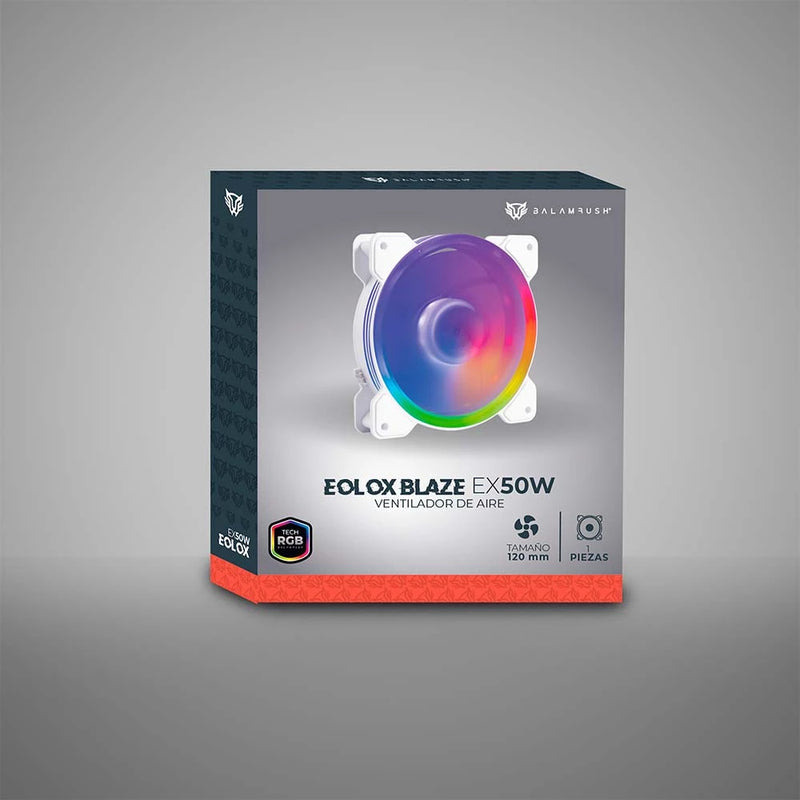 VENTILADOR PARA PC BALAM RUSH EOLOX BLAZE EX50W / FLUJO DE AIRE 30.71 CFM / SILENCIOSO 221 DB / VELOCIDAD 1200 RPM / PINES 3 MACHO Y HEMBRA / BLANCO  /  AURA RGB / BR-938075 image 5