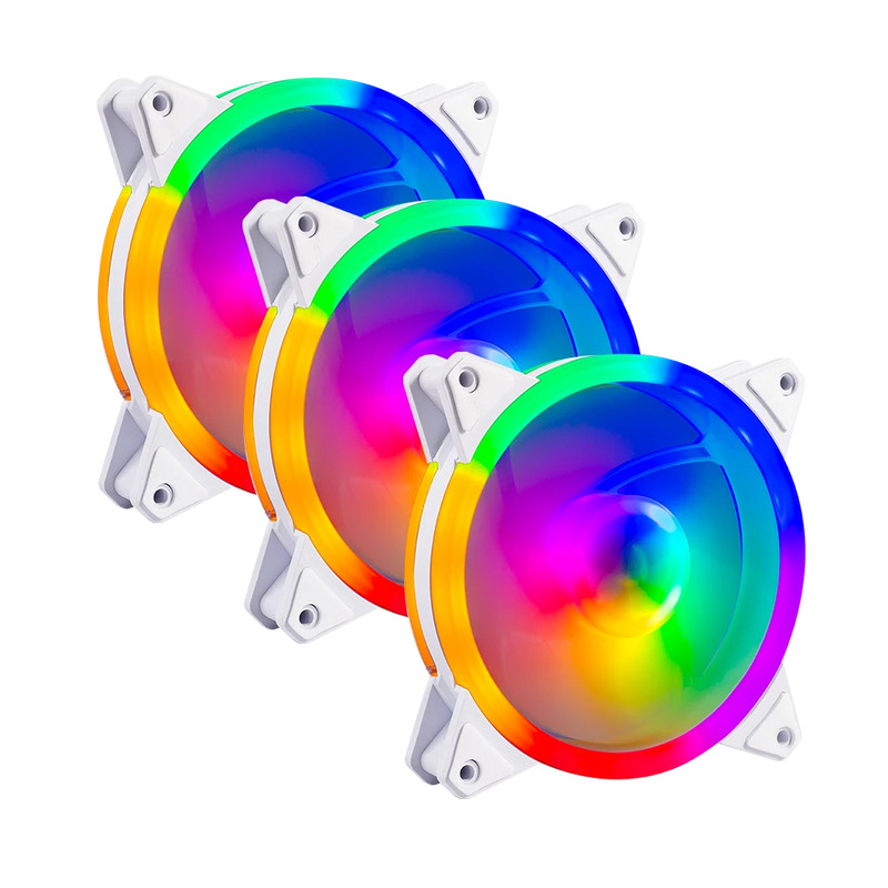 KIT 3 VENTILADORES BALAM RUSH EOLOX BLAZE EX30K / FLUJO DE AIRE 31.3 CFM / VELOCIDAD 1200 RPM / SILENCIOSO 239 D B / BLANCO / CONECTOR MOLEX / 3 PZ / BR-938013 