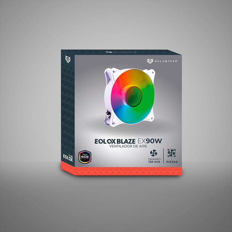 VENTILADOR DE AIRE BALAM RUSH EOLOX BLAZE EX70W / FLUJO DE AIRE 30.71 CFM / SILENCIOSO 221 DB / VELOCIDAD 1200 RPM / PINES 3 MACHO Y HEMBRA / BLANCO /  AURA RGB / BR-938037 image 5